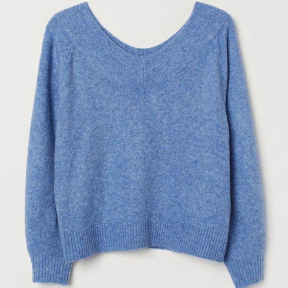 NWOT! H&M Blue Off the Shoulder Sweater